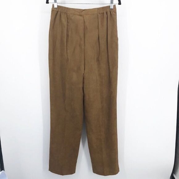 Napa Valley Cognac Faux Suede Pants Vintage Size 8 - Picture 7 of 7